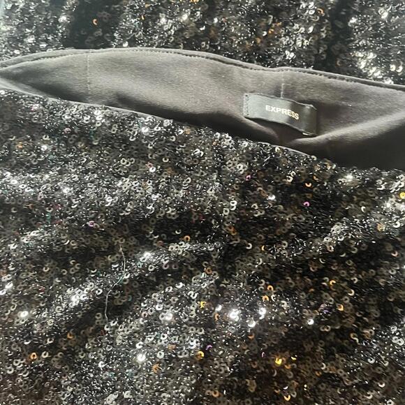 Express Black Sequin Flare Pants MEDIUM - Picture 5 of 7